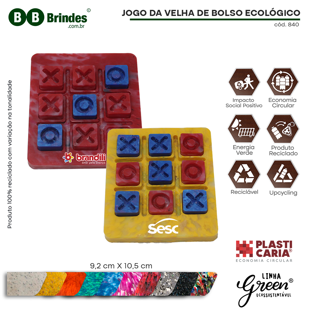 Imagem de JOGO DA VELHA DE BOLSO ECOLÓGICO - PLASTICARIA